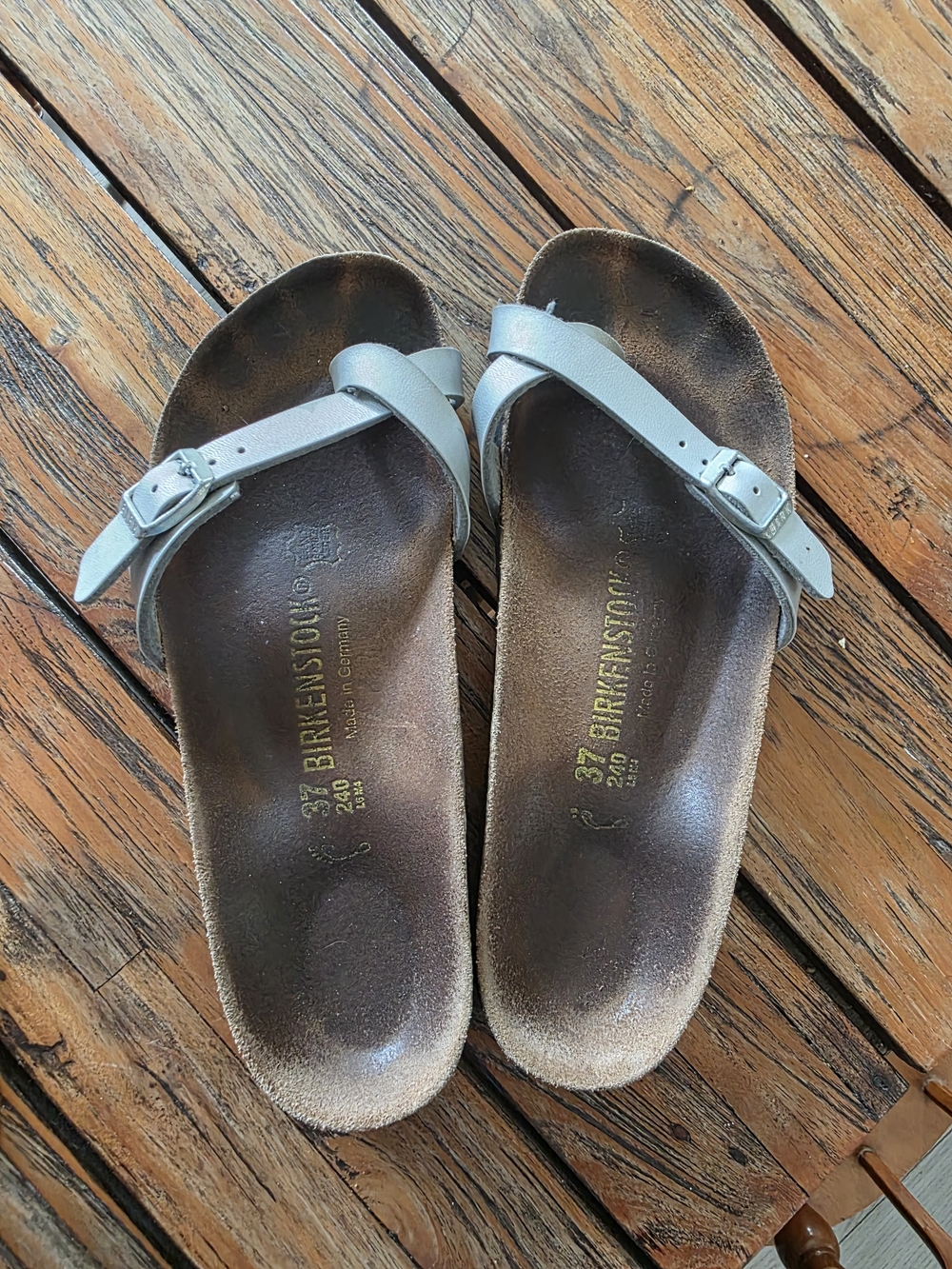 Birkenstock Women's Gray Narrow-Strap Sandals